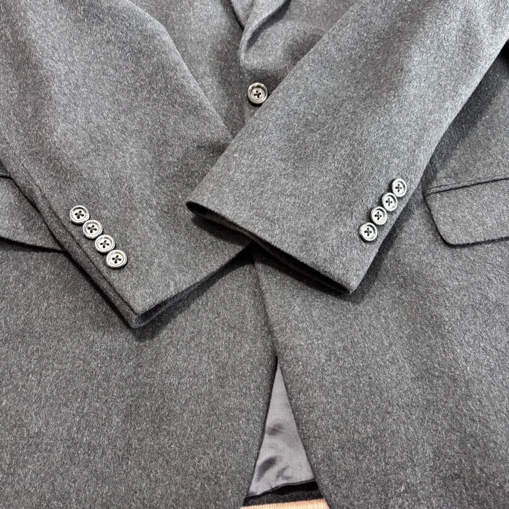 Pavone Cashmere Jacket Mens‎ 46L Cashmere Black Blazer Sport Coat Classic